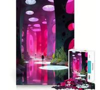 Rompecabezas de 1000 Piezas Cueva Rosa con Canal para Adultos Rompecabezas Mental Arte Relajante para armar (38x52cm)