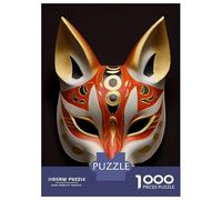 Rompecabezas De 1000 Piezas Cunning Fox Kitsune Mask Rompecabezas para Adultos Juego De Ingenio Difícil Difícil Único Cumpleaños Y Regalos 38x26cm/1000pcs