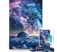 Rompecabezas de 1000 Piezas Cúpula Nevada bajo Las Estrellas para Adolescentes Juguete de lógica Clara Tiempo de Paz Corte Lista de Deseos de Papá Noel (38x52cm)