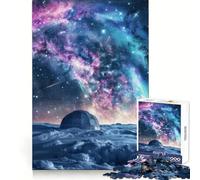 Rompecabezas de 1000 Piezas Cúpula Nevada bajo Las Estrellas para Adolescentes Juguete de lógica Clara Tiempo de Paz Corte Lista de Deseos de Papá Noel (38x52cm)