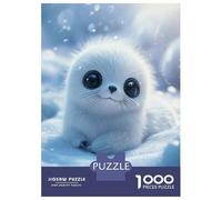 Rompecabezas De 1000 Piezas Cute Baby Seal in Snow Rompecabezas para Adultos Juegos Familiares Ensamblaje De Patrones Cumpleaños Y Navidad 38x26cm/1000pcs