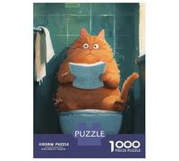Rompecabezas De 1000 Piezas Cute Cartoon Toilet Cat Rompecabezas para Adultos Juguete Decoración De Pared Regalo De Cumpleaños Cumpleaños Y Navidad 38x26cm/1000pcs