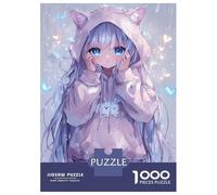 Rompecabezas De 1000 Piezas Cute Cat Hoodie Anime Rompecabezas para Adultos Juego Práctico Una Obra De Arte Cumpleaños Y Navidad 70x50cm/1000pcs