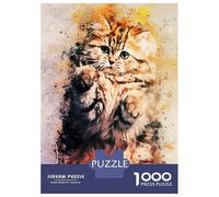 Rompecabezas De 1000 Piezas Cute Cat Splatter Rompecabezas para Adultos Juegos Relajantes Decoración del Hogar Cumpleaños Y Navidad 38x26cm/1000pcs