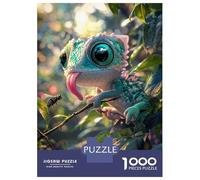 Rompecabezas De 1000 Piezas Cute Chameleon with Big Eyes Rompecabezas para Adultos Juego De Ingenio Análisis Y Lógica Interacción Entre Padres E Hijos 52x38cm/1000pcs