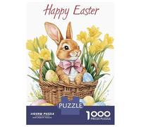 Rompecabezas De 1000 Piezas Cute Easter Bunny Basket Rompecabezas para Adultos Juego Familiar Mejora La Memoria Oferta como Regalo para Toda La Familia 70x50cm/1000pcs