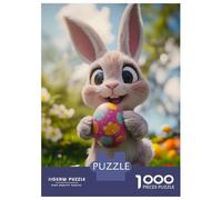 Rompecabezas De 1000 Piezas Cute Easter Bunny Rompecabezas para Adultos Juego Familiar Mejora La Memoria Oferta como Regalo para Toda La Familia 52x38cm/1000pcs