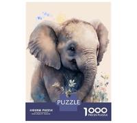 Rompecabezas De 1000 Piezas Cute Elephant Baby Rompecabezas para Adultos Juego Práctico para Aliviar El Estrés Cumpleaños Y Navidad 38x26cm/1000pcs