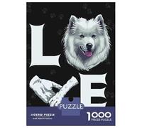 Rompecabezas De 1000 Piezas Cute Love Samoyed Rompecabezas para Adultos Juego Práctico para Aliviar El Estrés Cumpleaños Y Navidad 52x38cm/1000pcs
