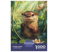 Rompecabezas De 1000 Piezas - Cute Otter in Water-1 Rompecabezas para Adultos Juego De Ingenio Desafío Difícil Oferta como Regalos para Toda La Familia 52x38cm/1000pcs