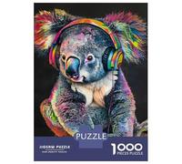 Rompecabezas De 1000 Piezas Cute Raccoon Listening M Rompecabezas para Adultos Juego De Ingenio Difícil Difícil Único Cumpleaños Y Regalos 70x50cm/1000pcs