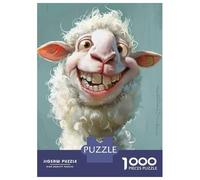 Rompecabezas De 1000 Piezas - Cute Sheep Head Rompecabezas para Adolescentes Juego Familiar Análisis Y Lógica Trato como Regalos para Toda La Familia 52x38cm/1000pcs