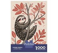 Rompecabezas De 1000 Piezas - Cute Sloth Hanging on A Tree Branch Rompecabezas para Adultos Juegos Familiares Carrera De Velocidad Manual Oferta como Regalos para Toda La Familia 70x50cm/1000pcs