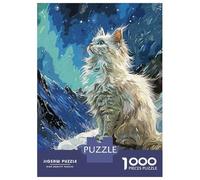 Rompecabezas De 1000 Piezas Cute White Cat Vintage Rompecabezas para Adultos Juego Práctico Una Obra De Arte Cumpleaños Y Navidad 70x50cm/1000pcs