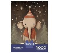 Rompecabezas De 1000 Piezas Cute Xmas Elephant Rompecabezas Juguetes Antiestrés Decoración De Pared Cumpleaños Y Navidad 38x26cm/1000pcs