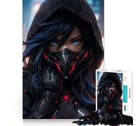 Rompecabezas de 1000 Piezas Cyberninja de Ojos Azules Diversión con articulaciones Finas,Juego Que estimula el Cerebro,Tiempo de Juego Tranquilo,Regalo de Ocio navideño 50x75cm
