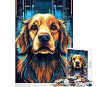 Rompecabezas de 1000 Piezas Cyberpunk Golden Retriever Juguetes de Bricolaje Regalos para Mujeres y Hombres Juego Educativo para Mejorar el Amor Entre Parejas tamaño 50x75cm