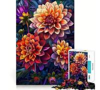 Rompecabezas de 1000 Piezas Dalias Vibrantes para Adultos Juego Mental Divertido con tecnología Avanzada de Corte láser Un desafío entretenido para Pasar el Tiempo (38x26cm)
