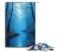 Rompecabezas de 1000 Piezas de Agua de manantial Azul Adultos Ideal para Navidad con Papá Noel para Adolescentes a Partir de 14 años 1000 Piezas (38 x 26 cm)