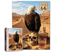 Rompecabezas de 1000 piezas de águila calva para adultos, Arizona Desert Route 66, rompecabezas de animales y vida silvestre, rompecabezas de 1000 piezas, taza de whisky, manualidades, arte