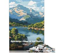 Rompecabezas de 1000 Piezas de Aigüestortes I Estany De Sant Maurici para Rompecabezas de Madera, Juego Educativo para Adultos, 1000 Piezas (75 x 50 cm)