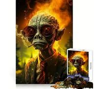 Rompecabezas de 1000 Piezas de Alien fumando para Adolescentes, Juguete de lógica Mental, Tranquilo, Firme, de Corte, artículo de Santa Claus (50x75cm)