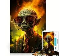 Rompecabezas de 1000 Piezas de Alien fumando para Adolescentes, Juguete de lógica Mental, Tranquilo, Firme, de Corte, artículo de Santa Claus (50x75cm)