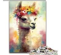 Rompecabezas de 1000 Piezas de Alpaca bebé de Colores de Madera, Actividad Divertida para el hogar, 50x75cm, decoración DIY, desafía el Cerebro