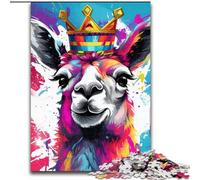 Rompecabezas de 1000 Piezas de Alpaca con Corona para Adultos, tamaño 50x75cm, Juego de ingenio para Adolescentes, Fiestas.