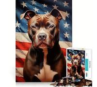 Rompecabezas de 1000 Piezas de American Pit Bull Terrier para Adolescentes,Juego de Entrenamiento cognitivo,Ajuste Espacios,Compacto,Divertido para Jugar en Familia (38x52cm)