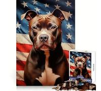 Rompecabezas de 1000 Piezas de American Pit Bull Terrier para Adolescentes Un desafío Mental Un Juego de Ocio Relajado Ajuste Ideal (38x26cm)