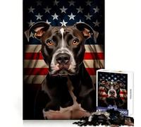 Rompecabezas de 1000 Piezas de American Pit Bull Terrier para Adolescentes Un Juego de ingenio, Divertido y silencioso Bordes Lisos Regalo de cumpleaños (38x52cm)