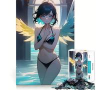 Rompecabezas de 1000 Piezas de Angel Anime Girl Diversión para ejercitar la Mente Piezas de Ajuste preciso Un pasatiempo Fascinante para los Momentos de Ocio (38x52cm)