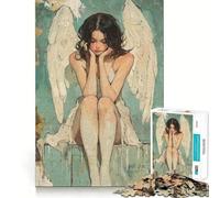 Rompecabezas de 1000 Piezas de Ángel con Alas Blancas Juguete Que desafía la Mente Troquelado de Alta precisión Un Reto Divertido para Pasar el Tiempo (50x75cm)