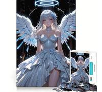 Rompecabezas de 1000 Piezas de Ángel con Alas Blancas para Adolescentes Juego Divertido y fácil de armar Sin Huecos Actividad Nocturna para Toda la Familia (38x26cm)