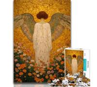 Rompecabezas de 1000 Piezas de ángel Dorado para Adultos, 1000 Piezas, Juguetes, Juegos educativos, Alivio del estrés, Mejora el Amor en Pareja, 50x75cm
