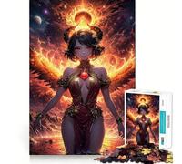 Rompecabezas de 1000 Piezas de Angel Phoenix Anime Girl para Adultos,Juego de Ejercicios de Pensamiento,Ajuste Espacios,Actividad para Fortalecer los Lazos Familiares (38x26cm)