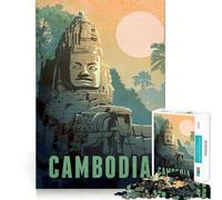 Rompecabezas de 1000 Piezas de Angkor Wat,Camboya Juguete Que desafía la Mente Troquelado de Alta precisión Un Reto Divertido para Pasar el Tiempo (38x26cm)