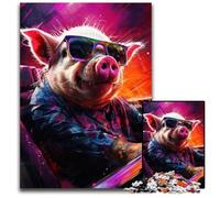 Rompecabezas de 1000 Piezas de Animales de Cerdo para Adultos, desafiante Rompecabezas para Adolescentes, Divertido Juego Interactivo Familiar de 26x38cm/10,23x14,96 Pulgadas.