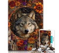 Rompecabezas de 1000 Piezas de Animales de Lobo, Rompecabezas de 1000 Piezas para Adultos, Regalo, Alivio del estrés, desafío difícil, Mejora el Amor Entre Parejas, 26x38cm