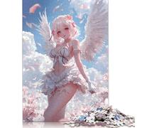 Rompecabezas de 1000 Piezas de Anime Angel Girl in Bloom Heaven Wings para Adultos, Rompecabezas de Papel, Juego desafiante, Rompecabezas de 38 x 26 cm, 1000 Piezas