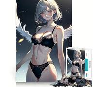 Rompecabezas de 1000 Piezas de Anime Angel Girl para Adultos,Juego de Memoria Cerebral,Encaje Huecos,Actividad Relajante para la Mente (50x75cm)