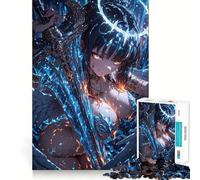 Rompecabezas de 1000 Piezas de Anime Angel Warrior con Espada para Adultos Juego de Habilidad Mental Corte láser para un Ajuste Actividad gratificante para días lluviosos (38x52cm)