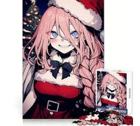 Rompecabezas de 1000 Piezas de Anime Christmas Girl para Adolescentes, Ideal para desarrollar la Capacidad analítica, Relajarse y Disfrutar del Tiempo Libre (50x75cm)