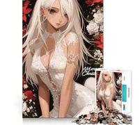 Rompecabezas de 1000 Piezas de Anime Christmas Girl para Adultos Juego de Habilidad Mental Corte láser para un Ajuste Actividad gratificante para días lluviosos (38x26cm)