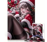 Rompecabezas de 1000 Piezas de Anime Christmas Girl para Adultos lógica, Pensamiento Suave, distracción, Cierre sin Costuras, Regalo Festivo (50x75cm)