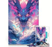 Rompecabezas de 1000 Piezas de Anime con diseño de dragón neón Colorido para Adolescentes Juguete para ejercitar la Mente Actividad en casa Bordes precisos Lista de Deseos de Papá Noel (50x75cm)