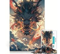 Rompecabezas de 1000 Piezas de Anime con diseño de dragón neón Colorido para Adultos Ideal para Mejorar la Memoria, divertirse y Relajarse Bordes limpios Artículo de Regalo de Papá Noel (38x26cm)