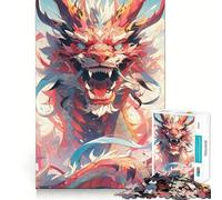 Rompecabezas de 1000 Piezas de Anime con diseño de dragón neón Colorido para Adultos Ideal para Mejorar la Memoria, divertirse y Relajarse Bordes limpios Artículo de Regalo de Papá Noel (38x52cm)