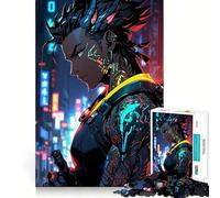 Rompecabezas de 1000 Piezas de Anime Cyberpunk Cyborg Boy para Adolescentes Juego Que estimula el Cerebro Encaja Perfectamente sin Huecos Actividad Relajante para Grupos en Interiores (38x52cm)
